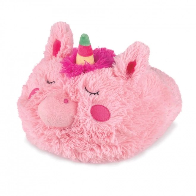 Wärmende Kuscheltier-Pantoffel Einhorn