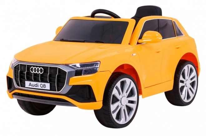 Audi Q8 Kinderwagen Gelb + Fernbedienung + EVA + Langsamer Start + MP3 USB + LED-Leuchte