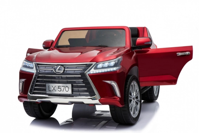 Lexus LX570 Lackiertes Auto für 2 Kinder Rot + Fernbedienung + EVA Räder + MP3 LED Radio