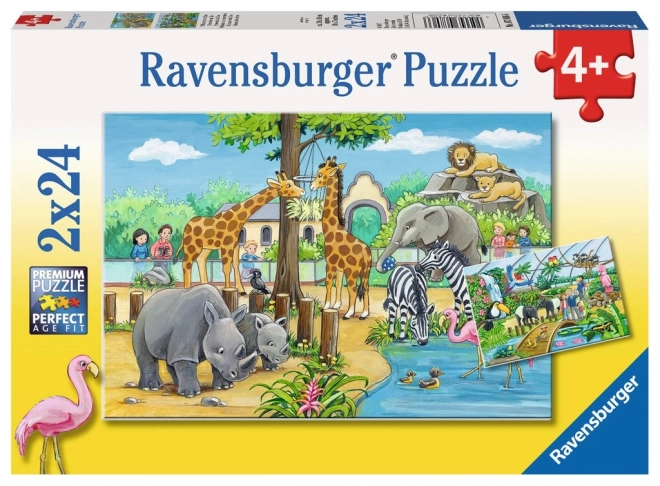 Ravensburger Puzzle Willkommen im Zoo 2x24 Teile