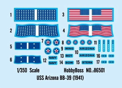 Plastikmodell USS Arizona Schlachtschiff