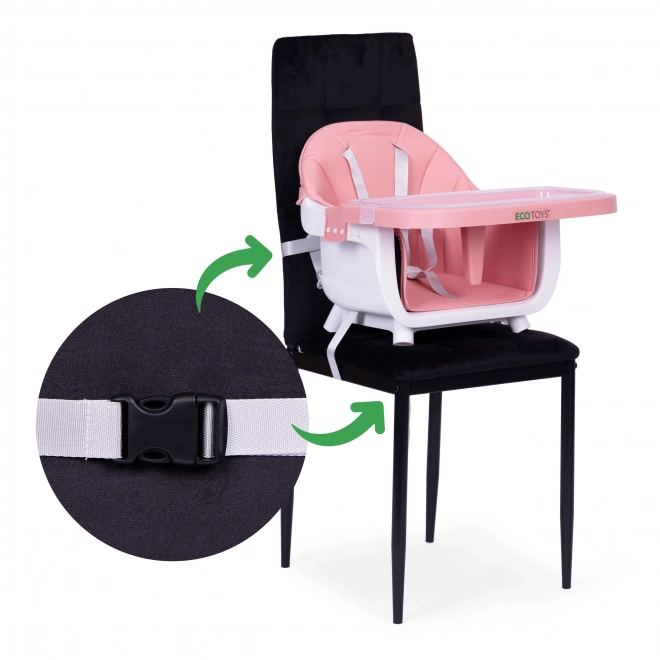 2-in-1 Hochstuhl und Stuhlsitz, pink, Ecotoys