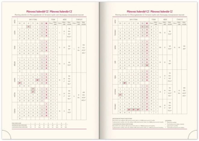 Tageskalender Vellum 2025 Schwarz