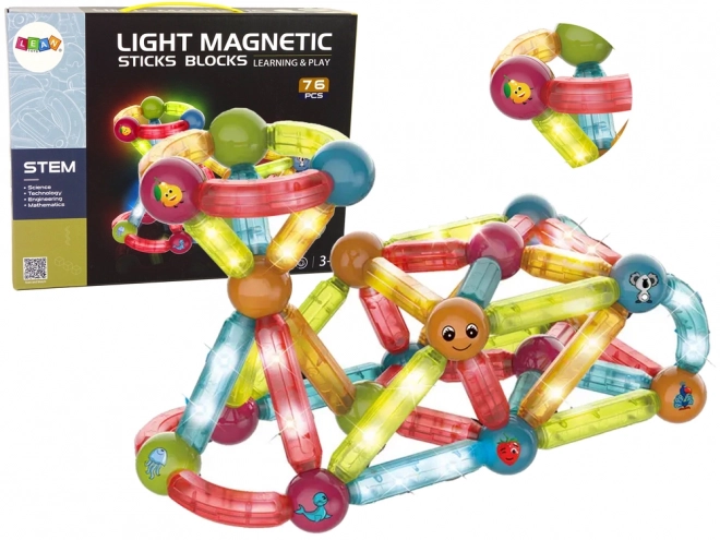 Leuchtende Magnetische Bausteine Lernset 76 Stück