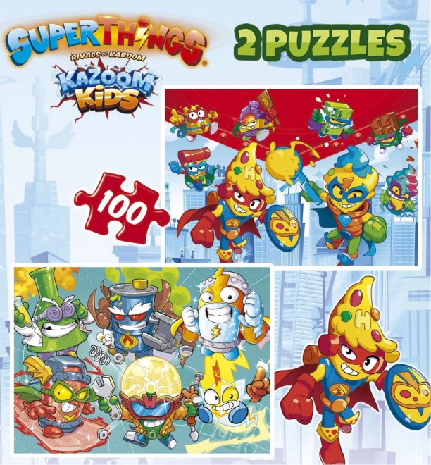 Educa Puzzle Superthings Set 2 x 100 Teile