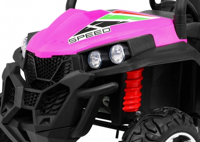 Kinder-Geländebuggy Grand Lift rosa + Allradantrieb + Fernbedienung + Gepäckträger + Radio MP3 + LED Leuchte