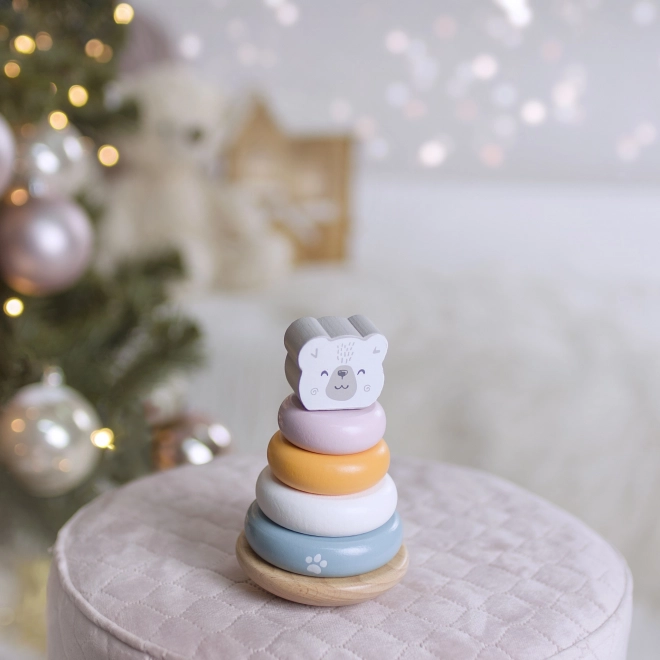 Holzset PolarB Pyramide und Klopfbank Bärchen Montessori