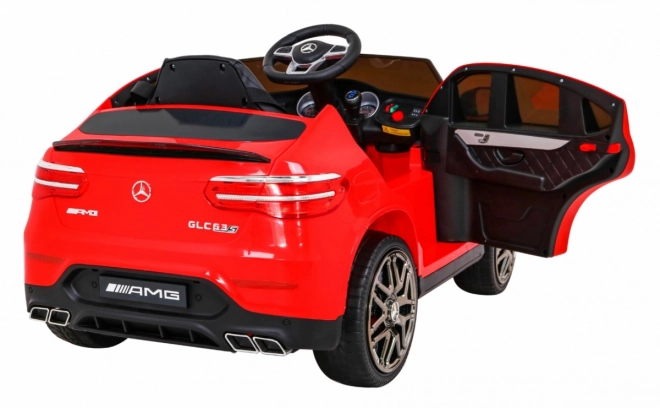 Mercedes Benz GLC63S für Kinder Rot + Fernbedienung + Antrieb 4x4 + MP3 LED + EVA + sanfter Start