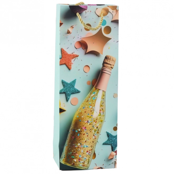 Pastellfarbene Papiergeschenktasche für Champagnerflasche