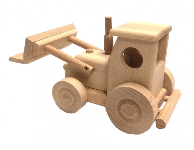 Holztraktor mit Schaufel