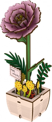 Holz-Puzzle Blume Pfingstrose