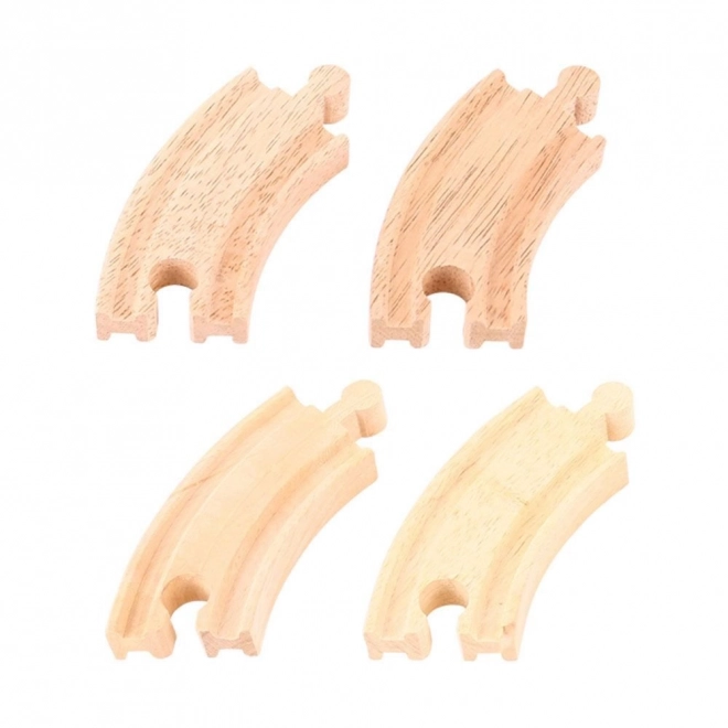 Kurze Runde Holzschiene 10 cm 4er Set