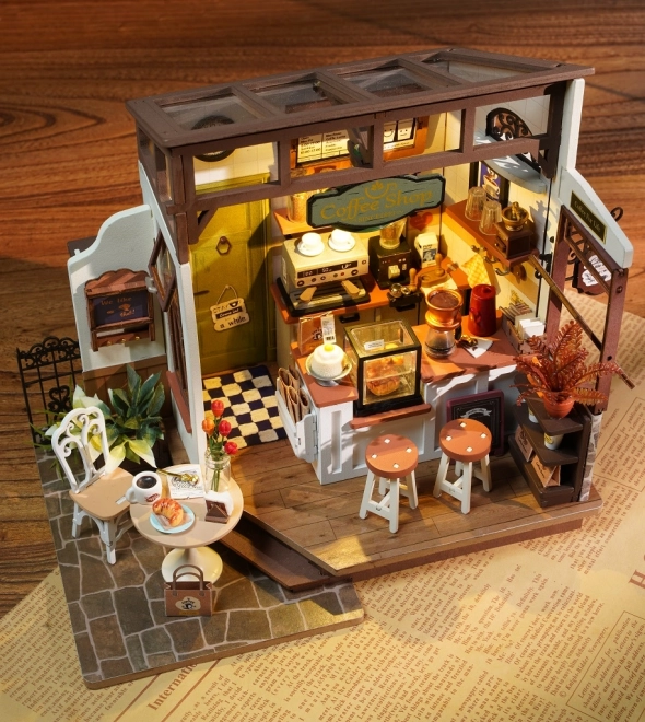 Kreatives 3D-Holzpuzzle Café Nr. 17 von RoboTime