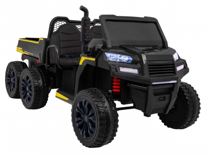 Auto Farmer Truck pro 2 Kinder Schwarz + Allradantrieb 4x4 + Fernbedienung + Kipper + Audio LED