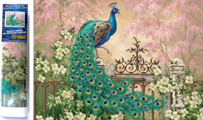 Diamantmalerei Pfau im Garten 30x40cm