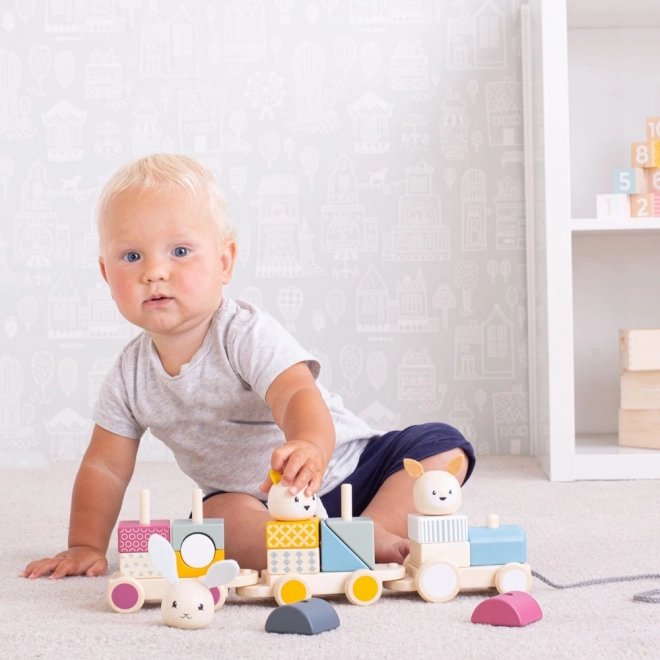 Holzzug mit Tieren für Kleinkinder