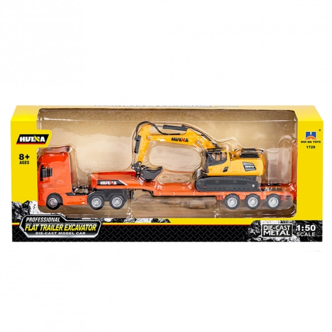 Lkw mit Anhänger und Bagger Metal Huina 1:50