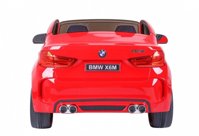 BMW X6M XXL pro 2 Kinder Rot + Fernbedienung + Ökoleder + Sicherheitsgurte + Langsamer Start + MP3 USB + LED-Leuchte