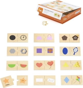 VIGA Holzpuzzle – Zuordnung von Formen und Gegenständen