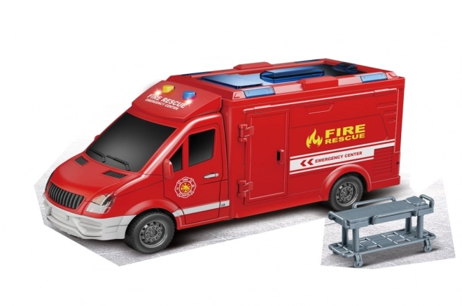 Feuerwehrauto mit Rückziehmotor 1:16