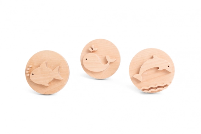 Sandstempel mit Meerestiermotiven