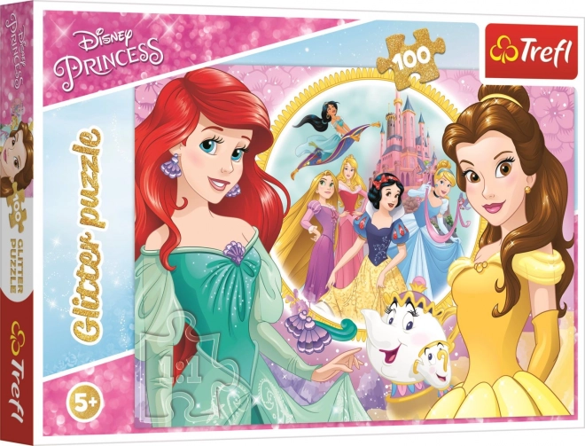 Disney Prinzessin Glitzerpuzzle 100 Teile – Erinnerungen von Belle und Ariel