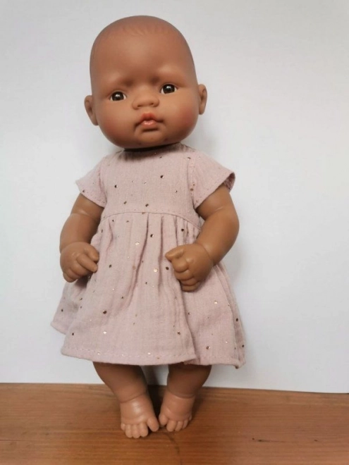 Kleid für 32 cm Puppe in Zartrosa