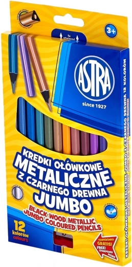 Astra Metallic-Buntstifte 12 Stk. mit Anspitzer