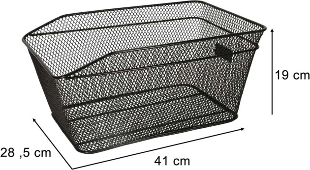 Schwarzer Metall-Fahrradkorb für Gepäckträger 25kg
