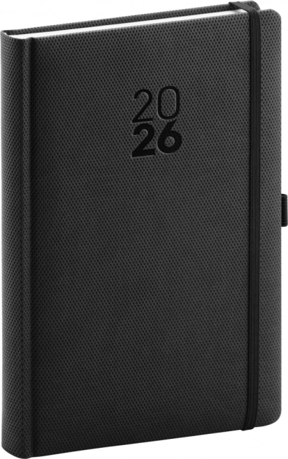 Tageskalender Diamante 2026 schwarz 15 x 21 cm
