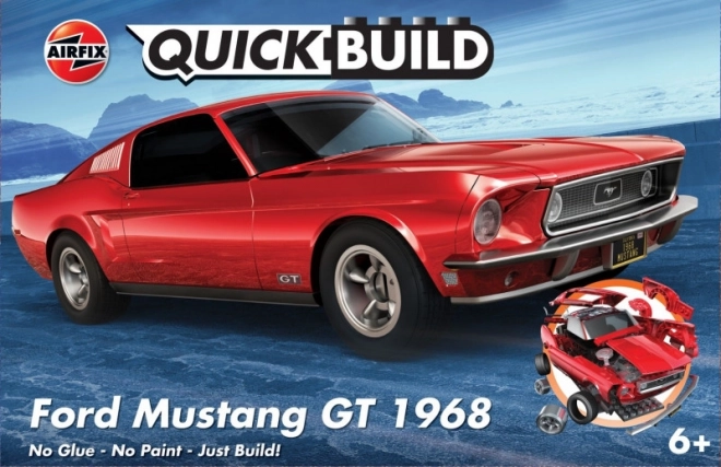 Schnell zusammenbaubares Plastikmodell Ford Mustang GT 1968