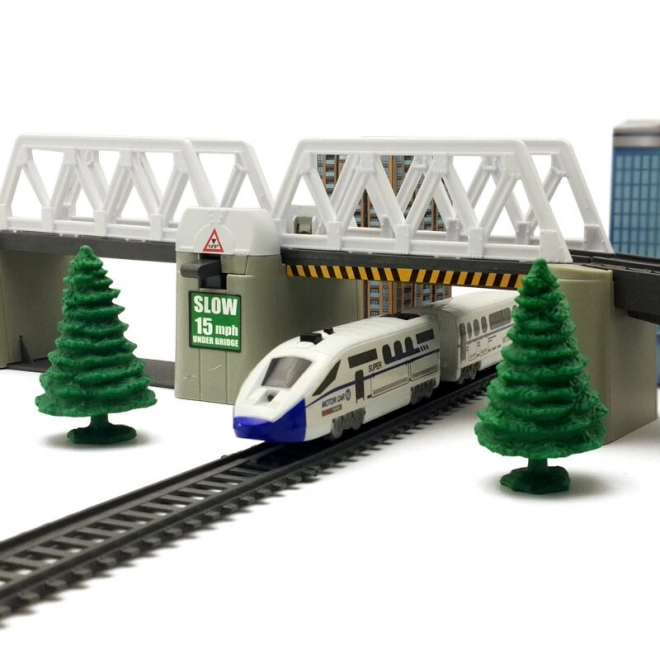 Elektrische Eisenbahn Set mit Brücke 366cm