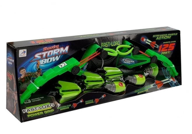 Grüner Sportbogen Set mit 3 Pfeilen 58 cm