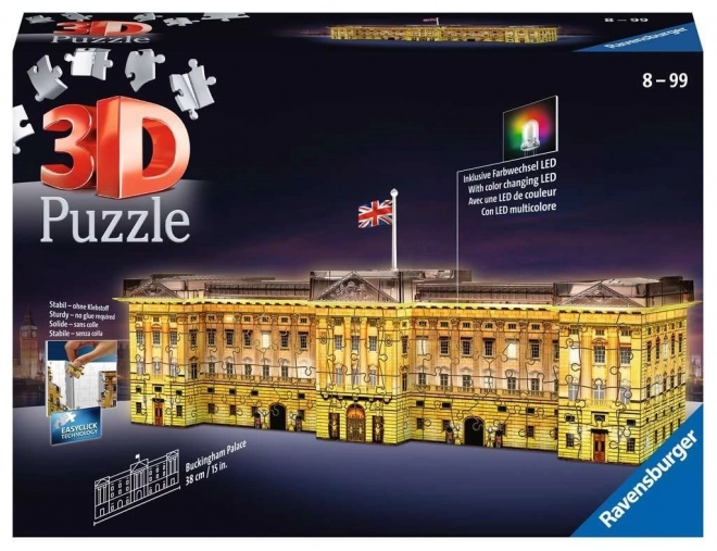 Ravensburger Leuchtendes 3D-Puzzle Nacht-Ausgabe Buckingham-Palast 216 Teile