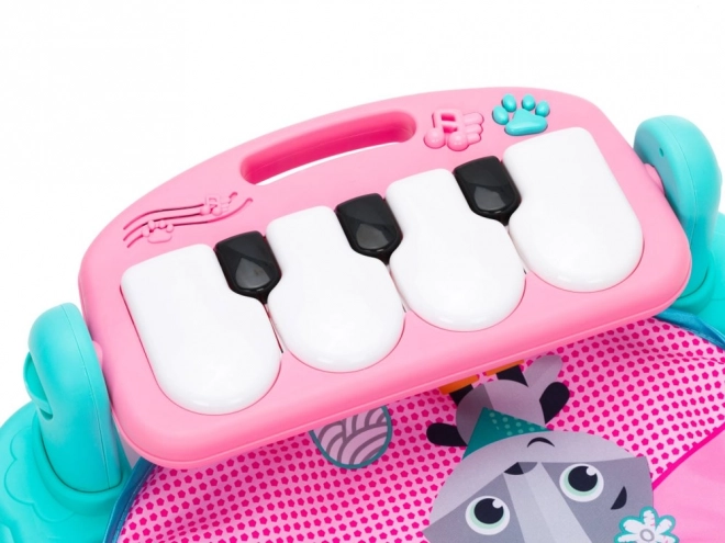 Edukative Babyspielmatte mit Piano und Projektor – rosa