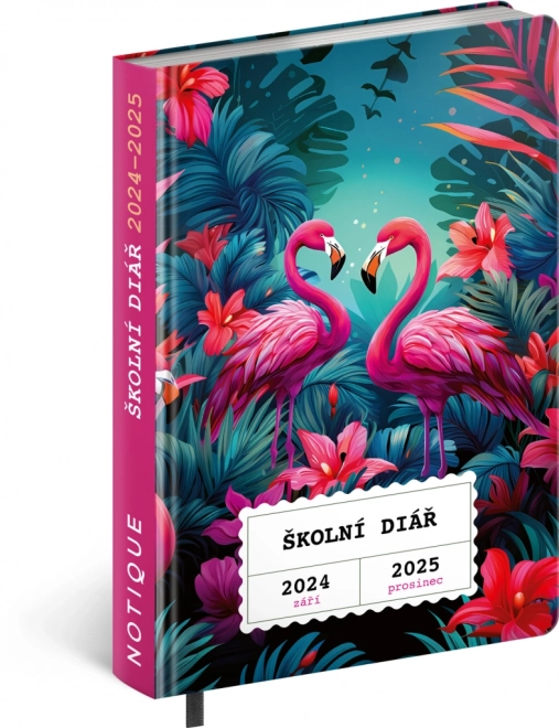 Schulplaner Flamingo September 2024 – Dezember 2025