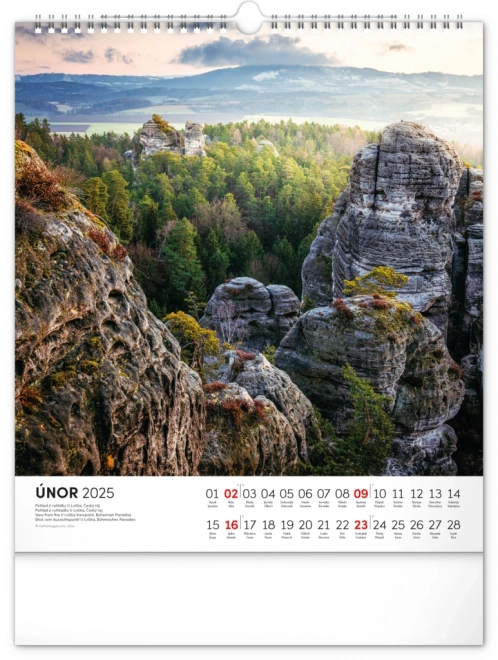 Wandkalender Spaziergänge durch die tschechische Landschaft 2025