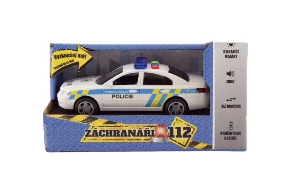 Polizeiauto Kunststoff 15cm mit Batterie und Licht