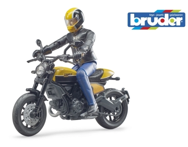 Bruder BWORLD Motorrad Scrambler DUCATI Cafe Racer mit Fahrer