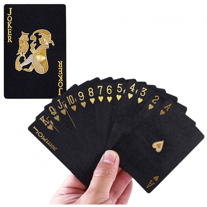 Schwarze Plastik-Spielkarten mit elegantem Design, 54 Karten