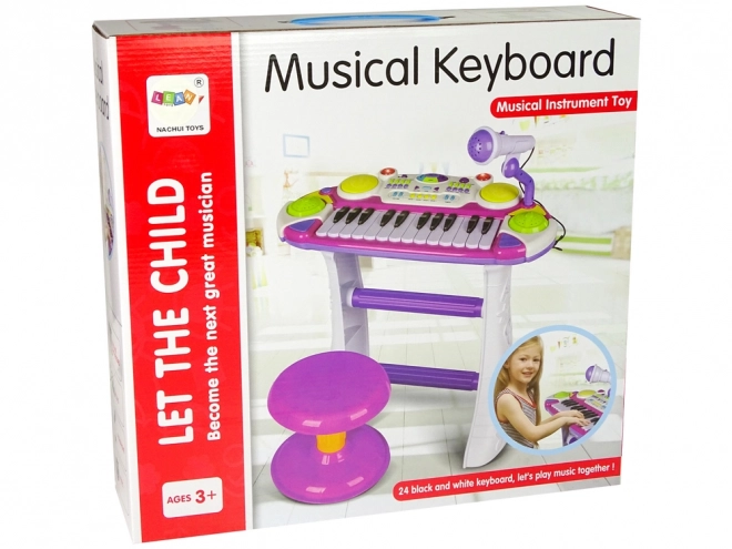 Kinder Keyboard Set mit Mikrofon, Blau