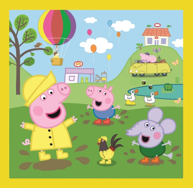 Fröhlicher Tag mit Peppa – 3-in-1 Puzzle Set