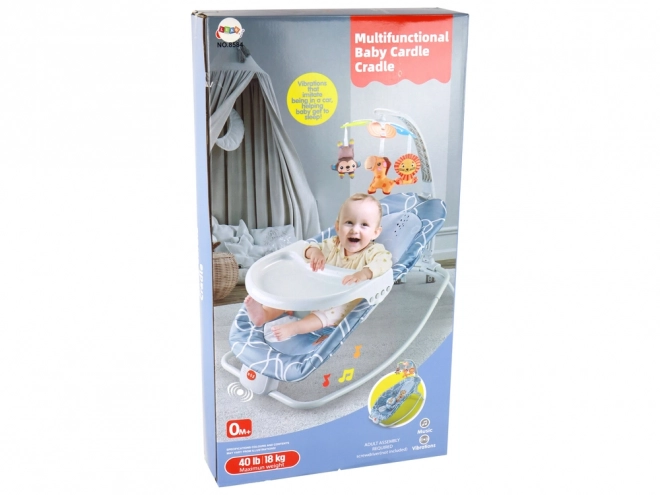 2-in-1 Babywippe und Sitz mit Sound und Vibration - Giraffe