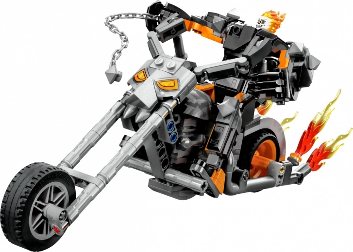 Chopper-Motorrad mit Flammen