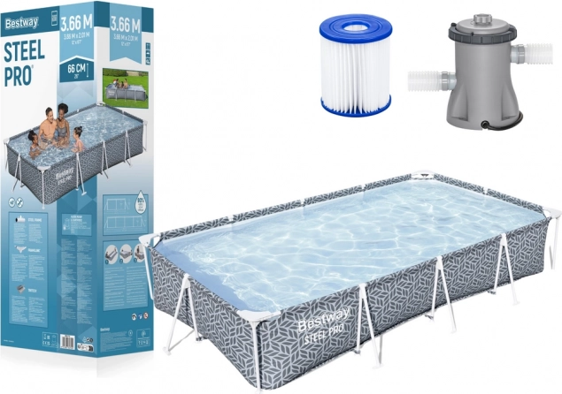 Rechteckiger Pool mit Gestell Bestway Steel Pro 366 x 201 x 66 cm