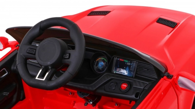 GT Sportwagen auf Batterie für Kinder Rot + Fernbedienung + langsamer Start + Gepäckträger + MP3 LED