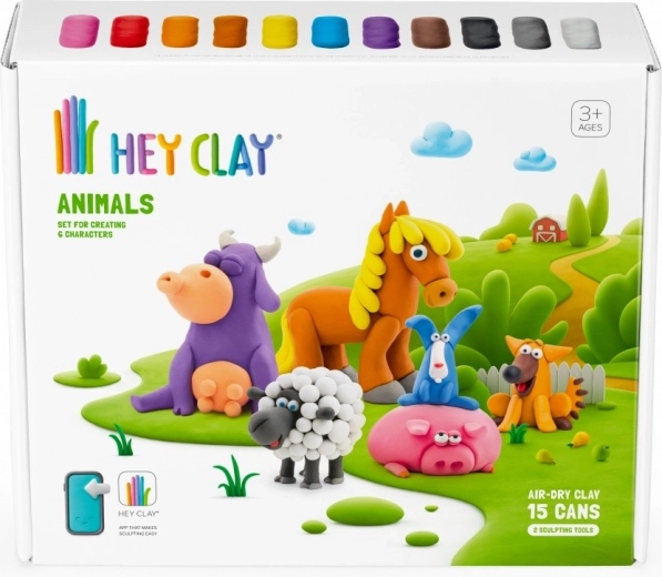 15 Becher farbiger, an der Luft trocknender Knete