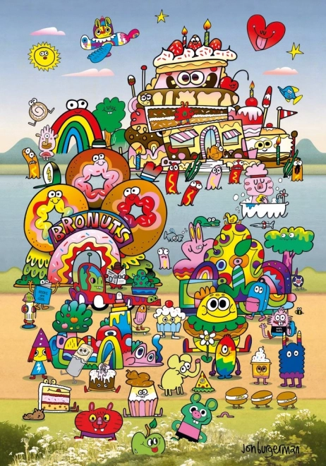 Puzzle Auf dem Ausflug Jon Burgerman 500 Teile