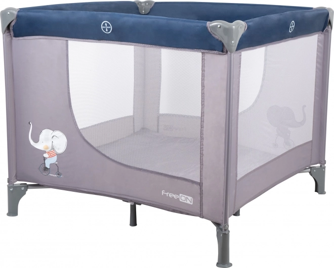 FreeOn Kinderlaufstall Elefant Grau Blau