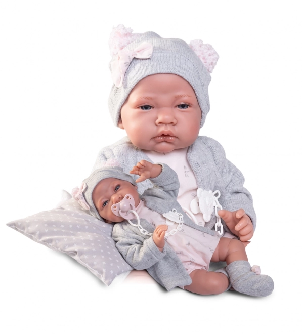 Lebensechte Puppe Baby Mädchen mit Weichem Stoffkörper - 42 cm